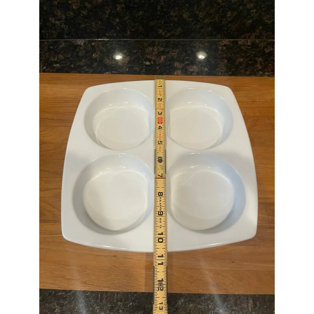 Vintage Crate & Barrel White Porcelain 4 Part divided dish